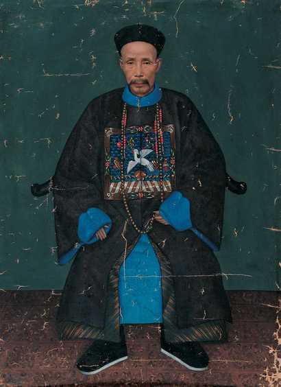 佚名 清 官员像